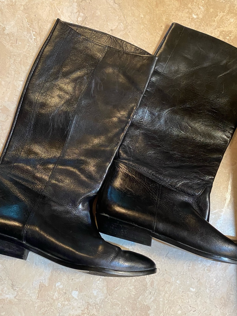 Nine West Black Leather Over-the-Knee Riding Boots